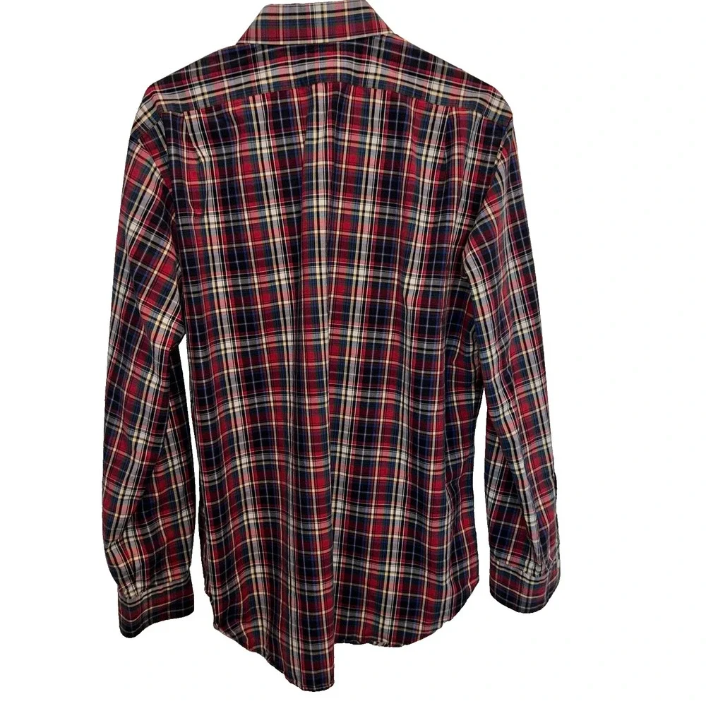 Polo Ralph‎ Lauren Button Down Large Mens Red Plaid Regent Classic Fit Shirt